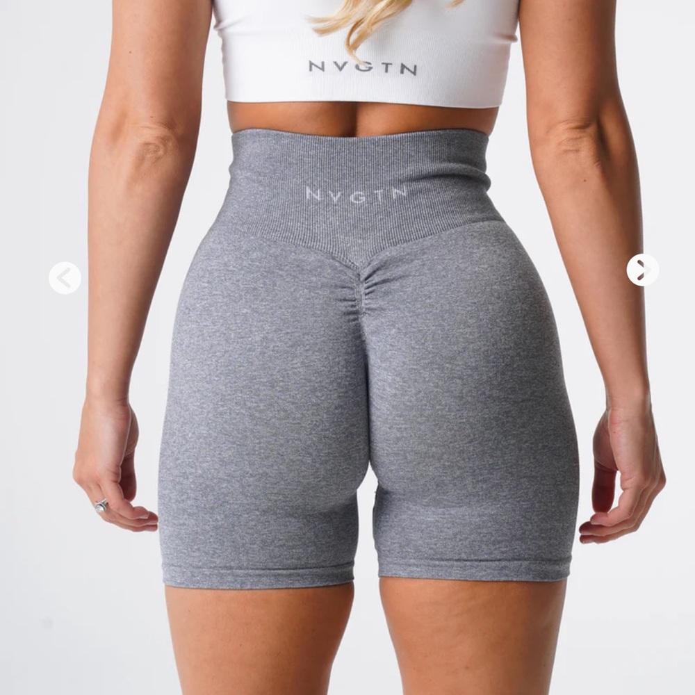 NVGTN GREY SCRUNCH SEAMLESS SHORTS